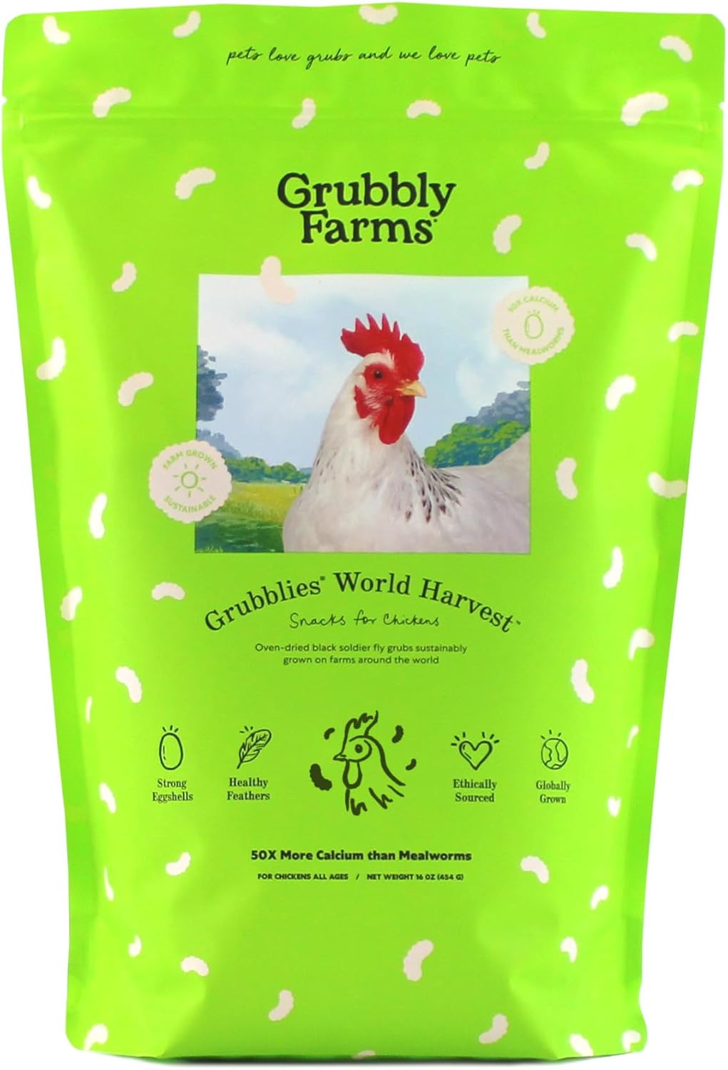 Grubblies - Black Soldier Fly Larvae for Chickens - Nourishing Daily Chicken Treats - for Strong Eggshells and Healthy Feathers - Grubblies World Harvest