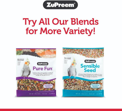 Zupreem Fruitblend Flavor Pellets Bird Food for Parrots and Conures - Daily Blend Made in USA for Caiques, African Greys, Senegals, Amazons, Eclectus, Small Cockatoos