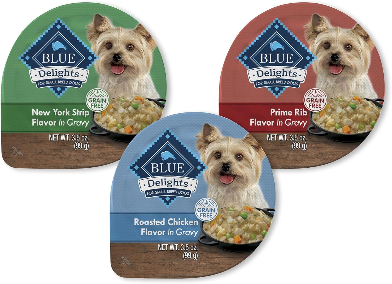 Blue Buffalo Delights Natural Adult Small Breed Wet Dog Food Cups