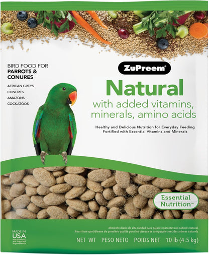 Zupreem Bird Pellets, Daily Bird Food for Parrot, Core Nutrition for Birds