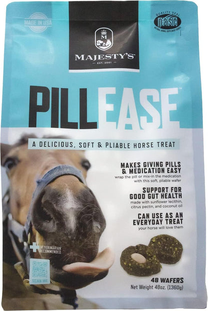 Majesty'S Pillease Horse Treats, a Delicious Soft and Pliable No Bake Cookie Horse Treat, Makes Giving Pills & Medication Easy, Made in the USA - 48 Wafers