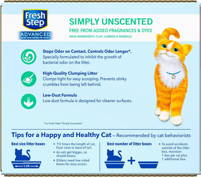 Fresh Step Advanced Simply Unscented Clumping Litter, Fresh Step Unscented Cat Litter Fights Odor on Contact