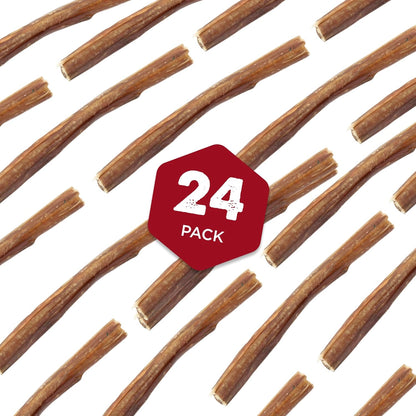 Best Bully Sticks All-Natural Thin Bully Sticks for Dogs - Easily Digestible, 100% Grass-Fed Beef, Grain and Rawhide Free