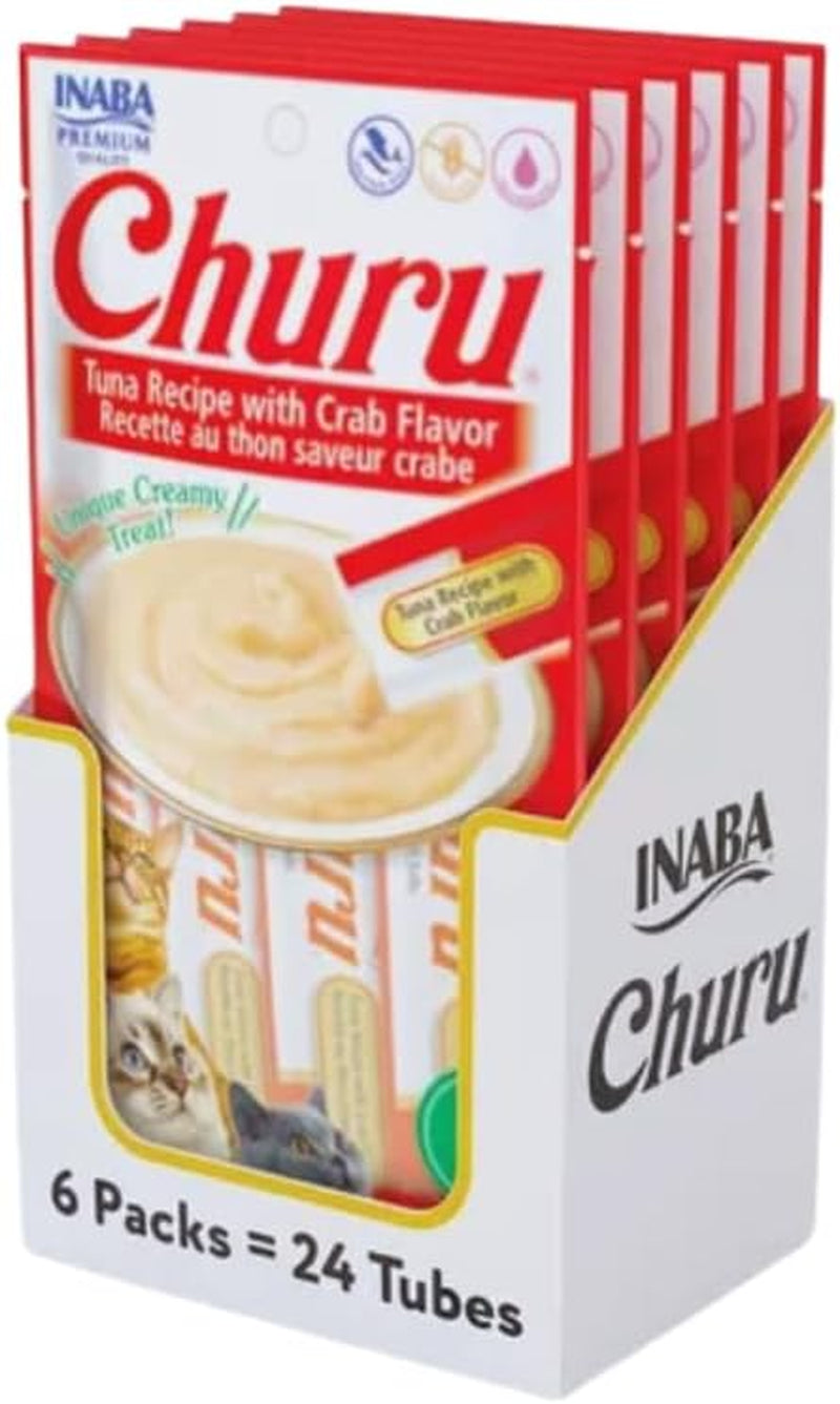 Churu Cat Treats, Grain-Free, Lickable, Squeezable Creamy Purée Cat Treat/Topper with Vitamin E & Taurine, 0.5 Ounces Each Tube, 50 Tubes, Tuna & Chicken Variety