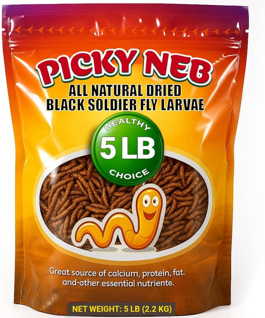 Black Soldier Fly Larvae for Chickens 100% Non-Gmo Bulk - Chicken Treats & Molting Supplement - High-Protein Immune System Booster Snack for Birds, Chickens, Ducks with Mealworms