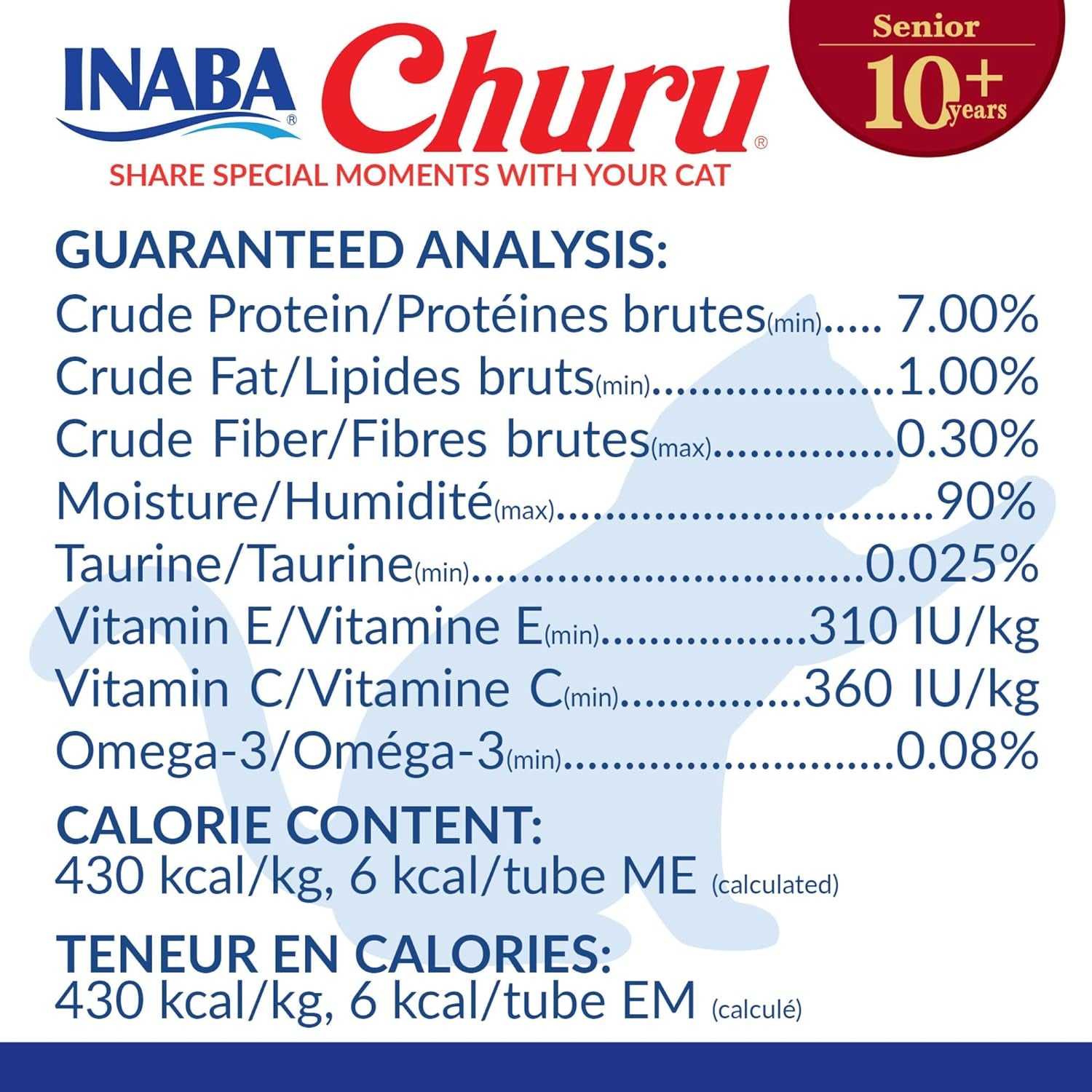 INABA Churu for Senior 10+, Creamy Lickable Cat Treats with Taurine, Vitamin E & C, 0.5 Ounces Each