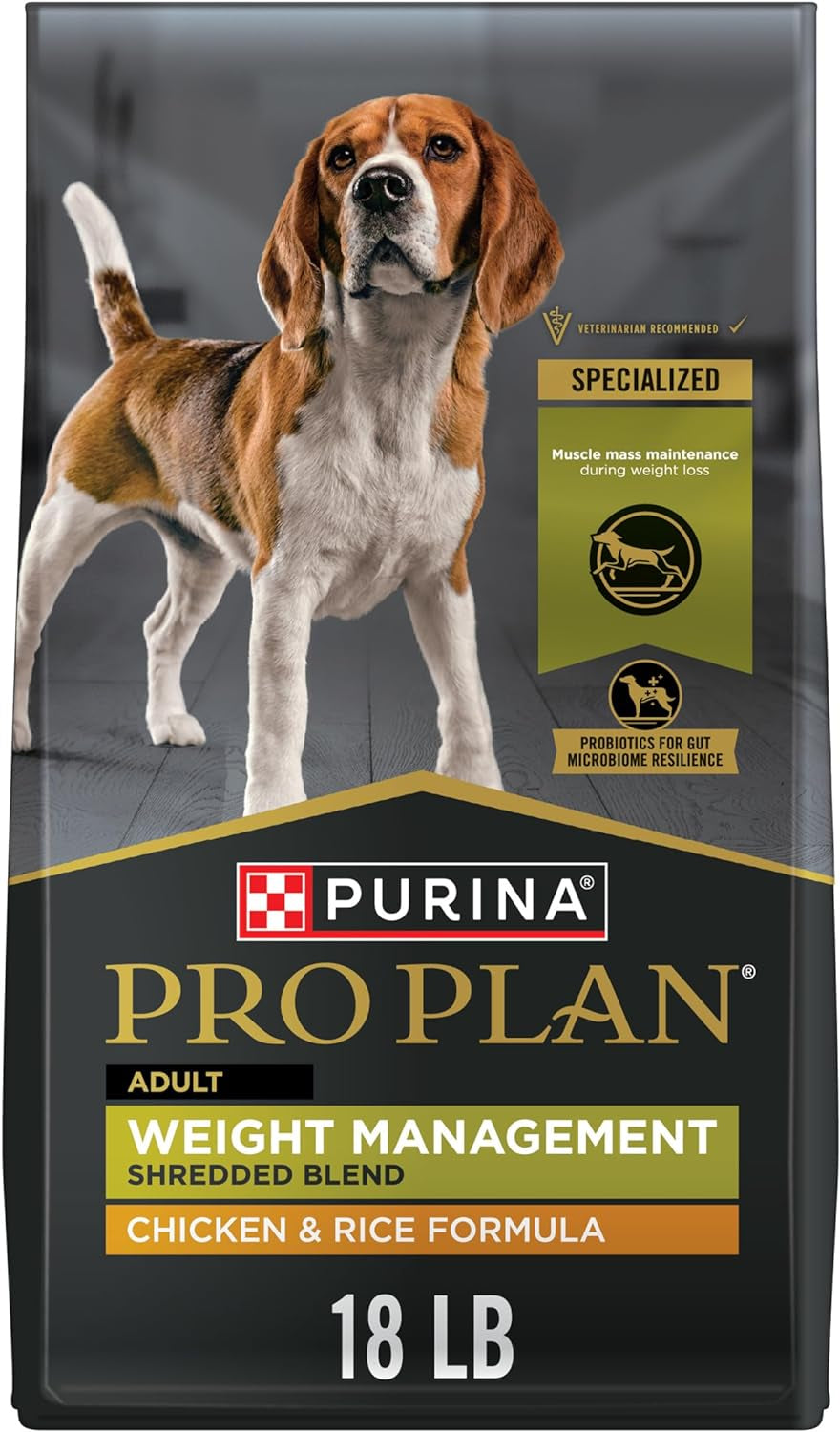 Purina Pro Plan Weight Management Dry Dog Food, Shredded Blend