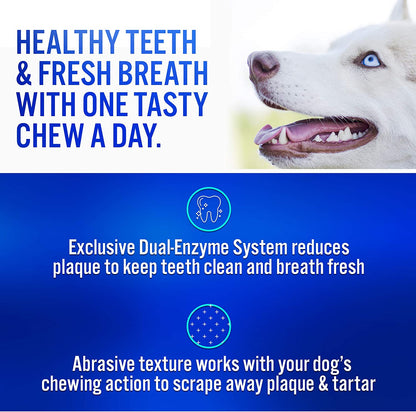 Virbac C.E.T. Enzymatic Oral Hygiene Chews for Dogs, Beef