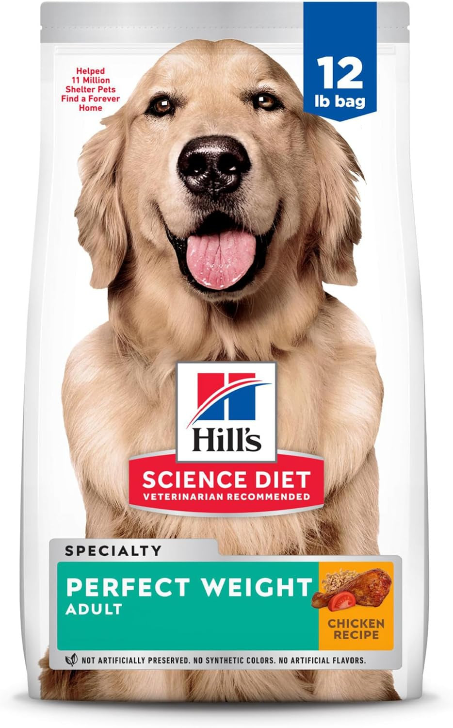 Hill'S Science Diet Perfect Weight, Adult 1-6, Weight Management Support, Dry Dog Food, Chicken Recipe