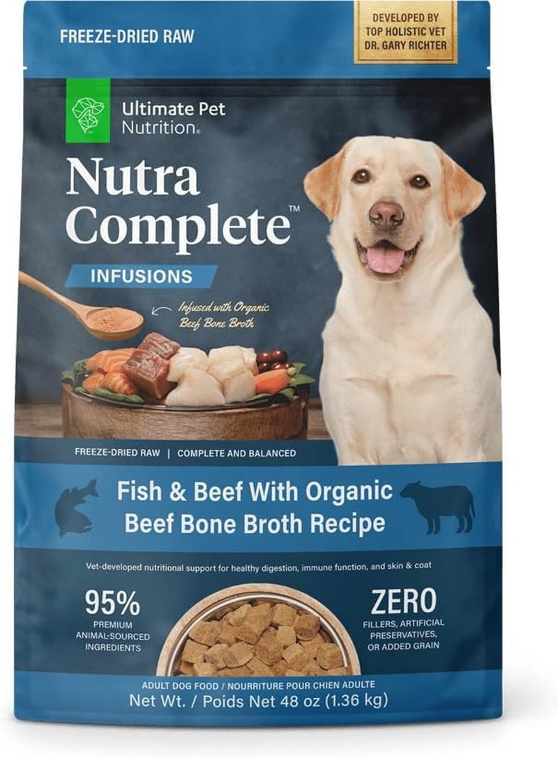 ULTIMATE PET NUTRITION Nutra Complete, 100% Freeze Dried Veterinarian Formulated Raw Dog Food with Antioxidants Prebiotics and Amino Acids