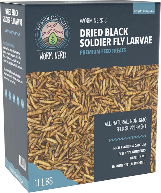 WN64 Dried Black Soldier Fly Larvae Non-Gmo High Protein and Calcium Treat for Chickens, Birds, Reptiles, Amphibians, Fish