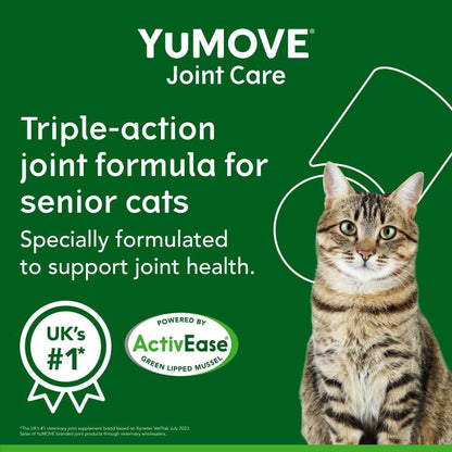 Cat Joint Supplement with Glucosamine,Chondroitin, MSM, Omega 3, Hyaluronic Acid, & Green Lipped Mussel - Joint Support Supplement - for Senior Cats 60 Capsules