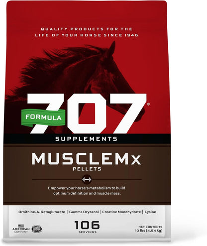 Musclemx Equine Supplement, 3Lb Bag - Conditioning Support and Muscle Builder for Horses with Lysine, Gamma Oryzanol, Creatine & OKG