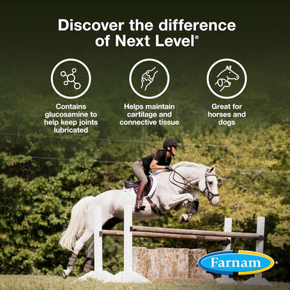 Farnam Next Level Joint Fluid Supplement for Horses and Dogs, Helps Maintain Connective Tissue to Ease Joint Stiffness Due to Daily Activity