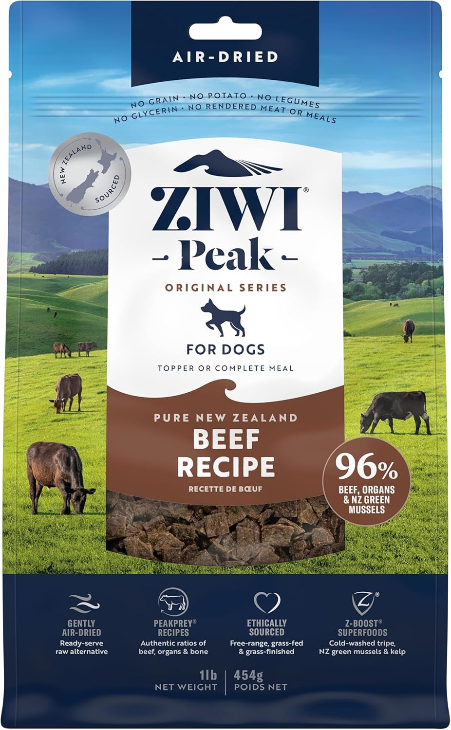 ZIWI Peak Air-Dried Dog Food - All Natural, High Protein, Grain Free, Limited Ingredient with Superfoods