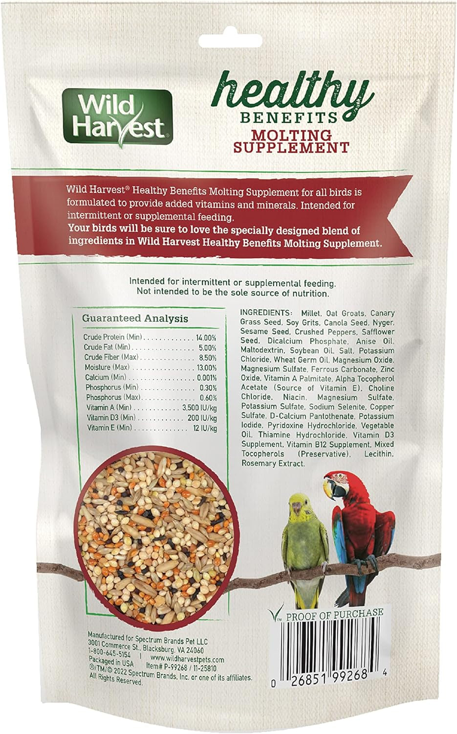 Healthy Benefits Molting Supplement, 7.5 Oz., for All Birds