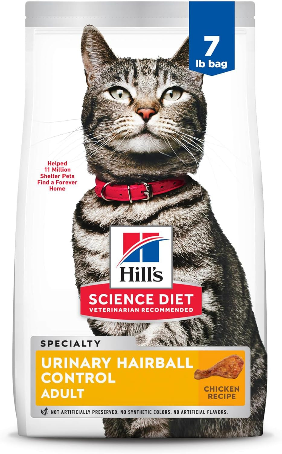 Hill'S Science Diet Urinary Hairball Control, Adult 1-6, Urinary Track Health & Hairball Control Support, Dry Cat Food, Chicken Recipe