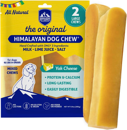 Himalayan Dog Chew Original Yak Cheese Dog Chew, Gluten Free, Healthy Dog Treats, Grain & Lactose Free 100% Natural, Long Lasting Dog Chews for Dogs under 65 Lbs