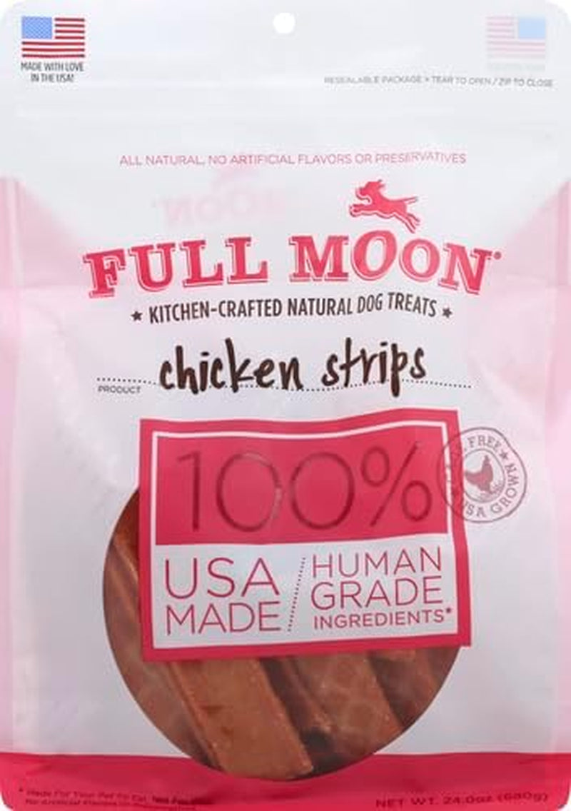 Full Moon Chicken Strips Healthy All Natural Dog Treats Human Grade Made in USA Grain Free