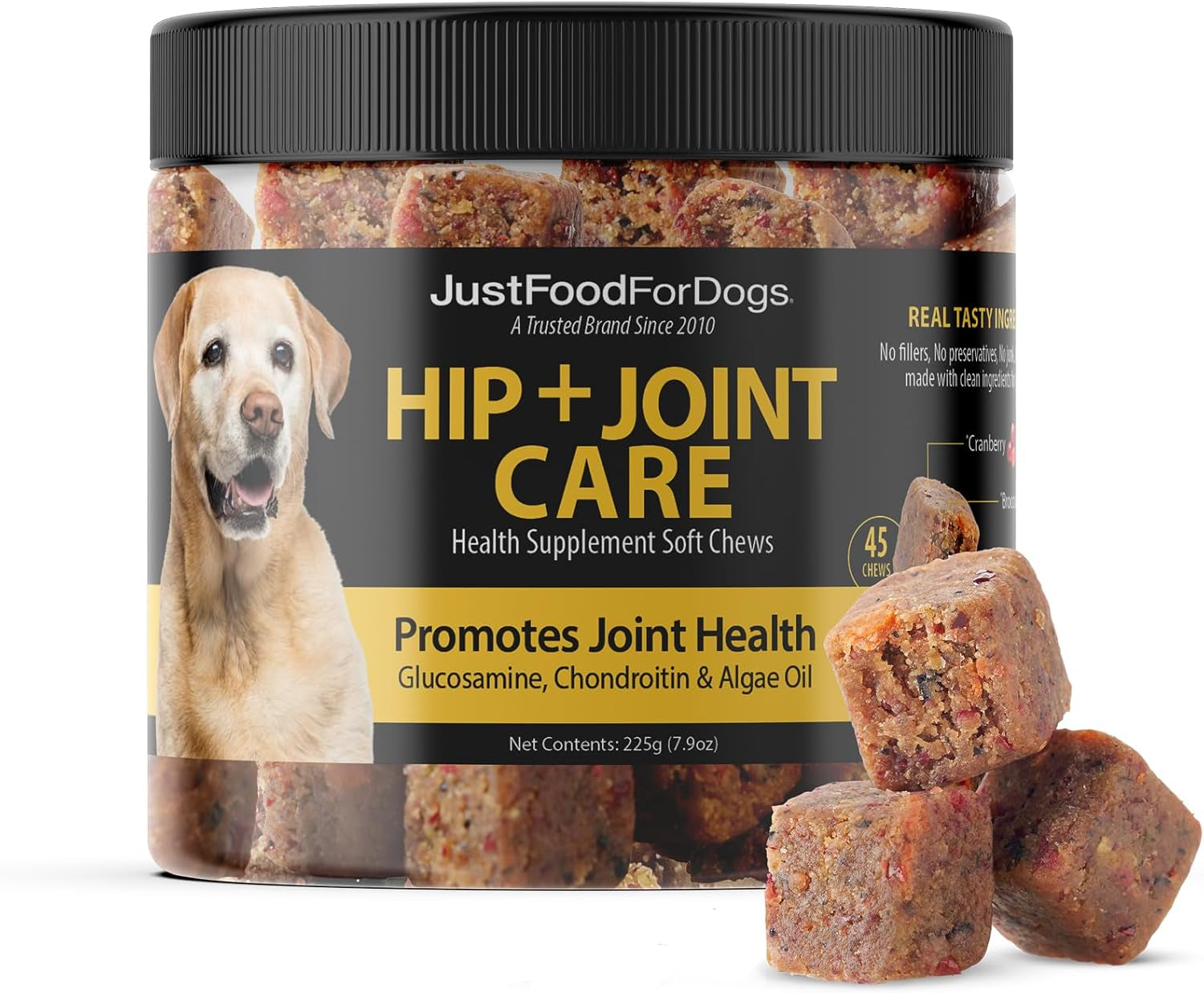 Justfoodfordogs Care Soft Chews Supplement for Dogs, Seasonal Allergies, Itchy Skin, Inflammation, Immune Support - 45 Count