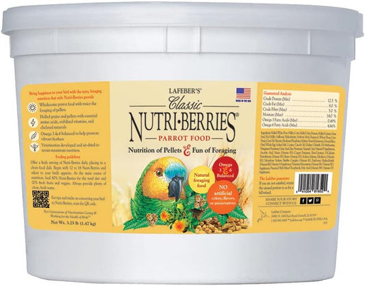 LAFEBER'S Classic Nutri-Berries Pet Bird Food, Made with Non-Gmo and Human-Grade Ingredients, for Parrots