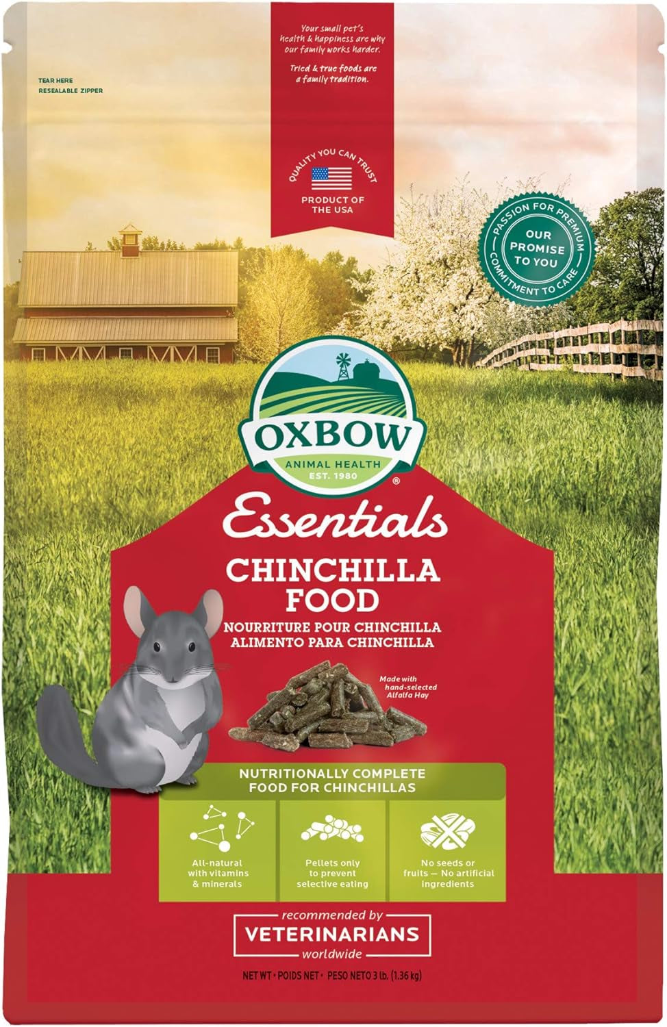 Oxbow Essentials Chinchilla Food - All Natural Chinchilla Food