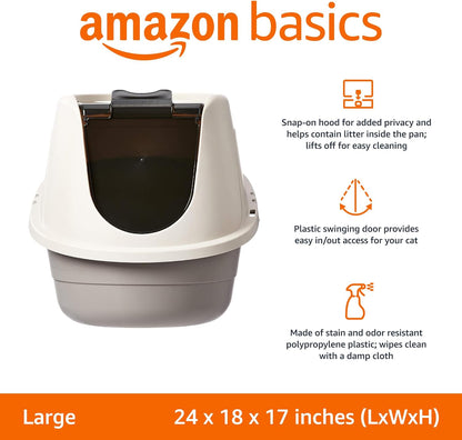 Amazon Basics No-Mess Hooded Enclosed Cat Litter Box