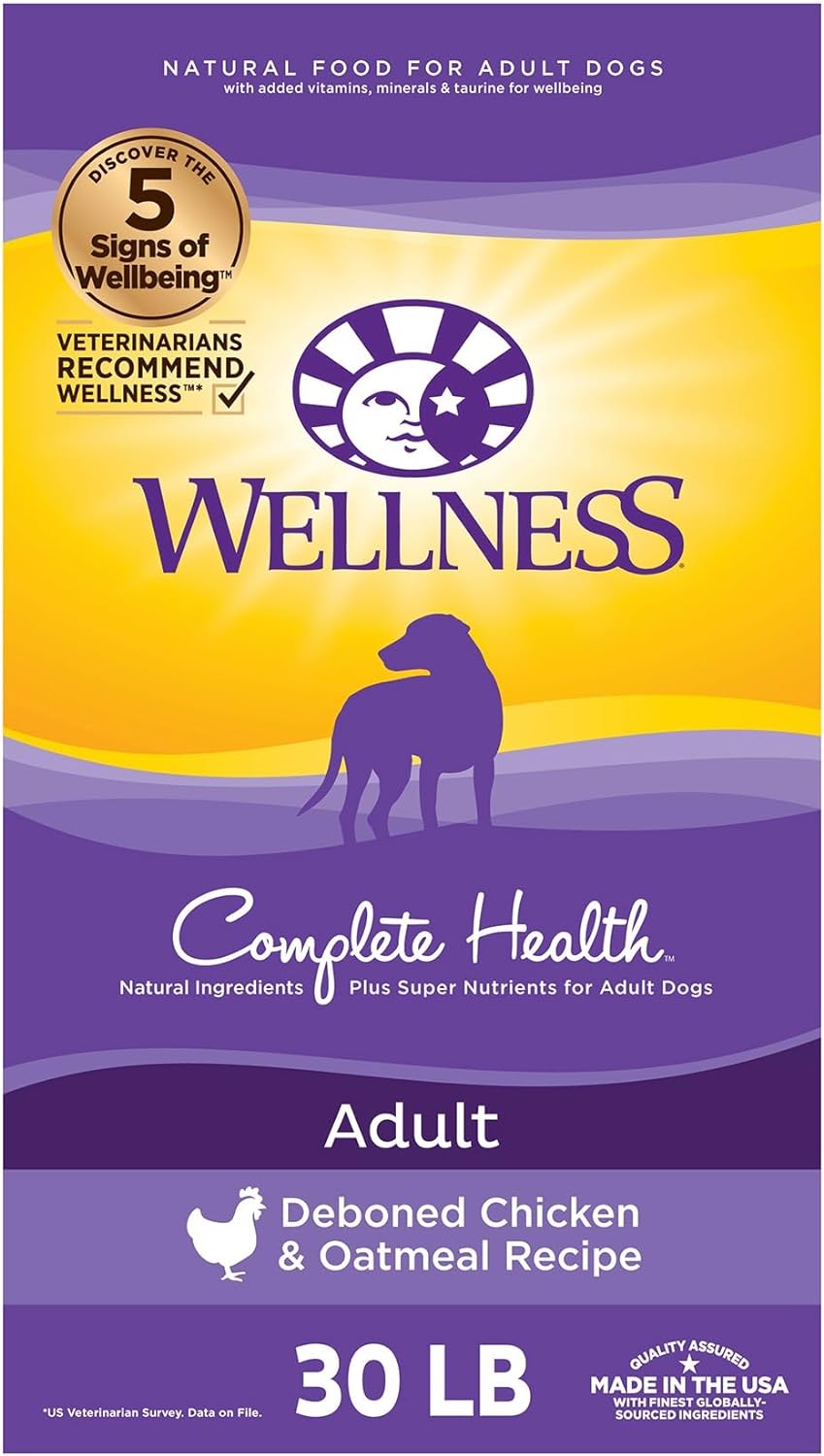 Complete Health Dry Dog Food with Grains, Natural Ingredients, All Breeds, for Adult Dogs