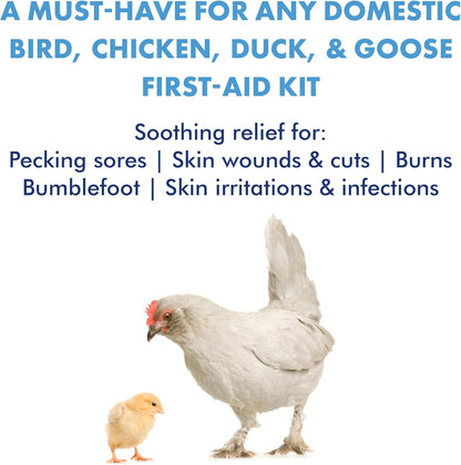 Wound Spray Chicken & Bird Formula with Patented Chelated Silver, Healing Aid for Pecking Sores, Bumble Foot, Cuts, Wounds, Burns, and Skin Irritations, Chicken Care, Made in USA, 12 Fl. Oz.