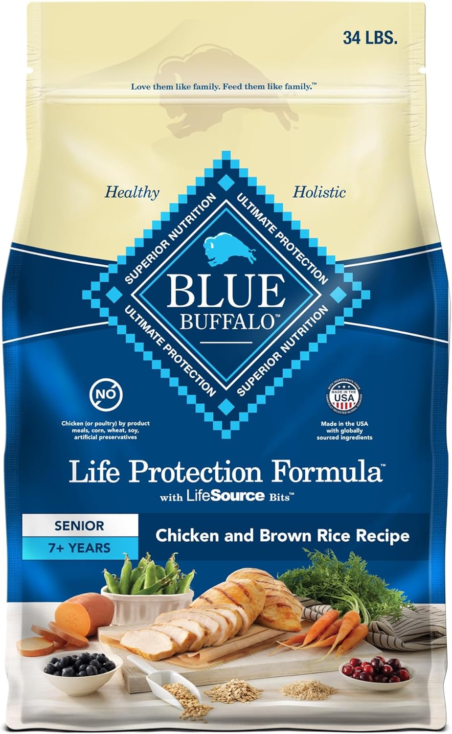 Life Protection Formula Senior Dry Dog Food, Supports Joint Health and Mobility, Made with Natural Ingredients, Chicken & Brown Rice Recipe