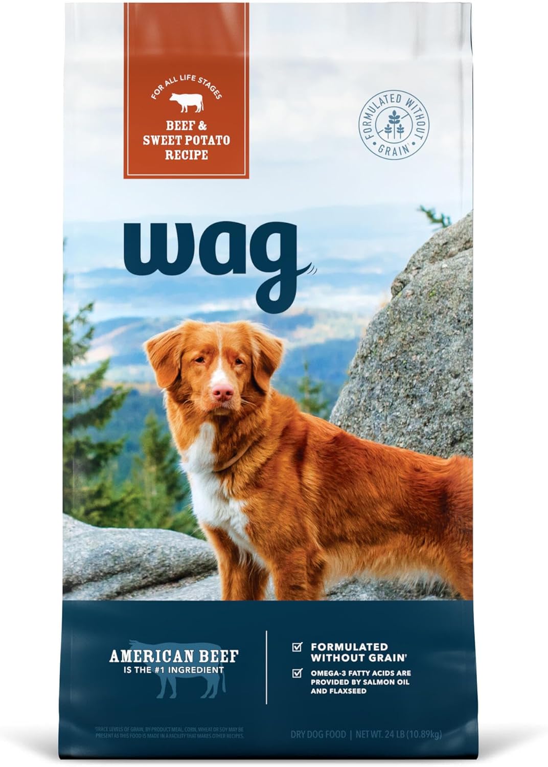 Amazon Brand - Wag Dry Dog Food Salmon & Sweet Potato, Grain Free