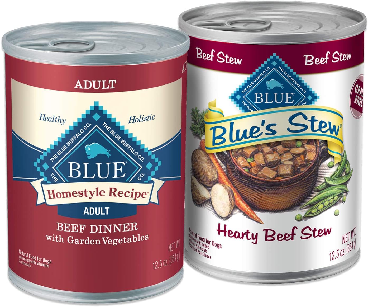 Blue Buffalo Homestyle Recipe Adult Wet Dog Food, Made with Natural Ingredients, Chicken Dinner With Garden Vegetables