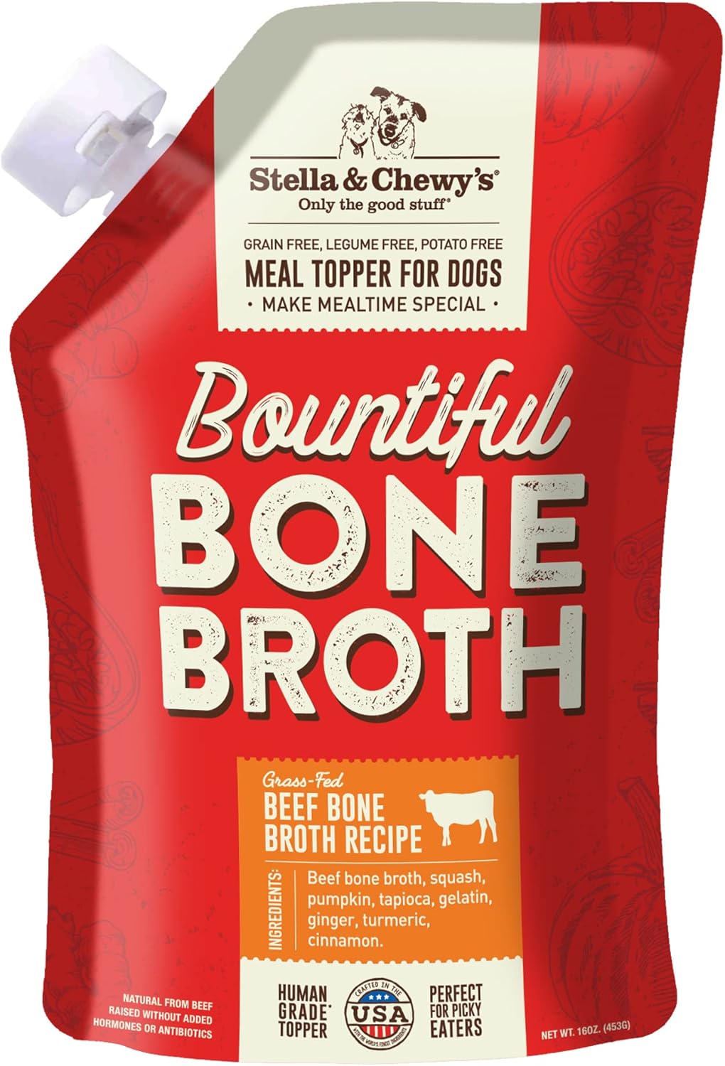 Stella & Chewy'S Bountiful Bone Broth Cage-Free Chicken Recipe Meal Topper for Dogs