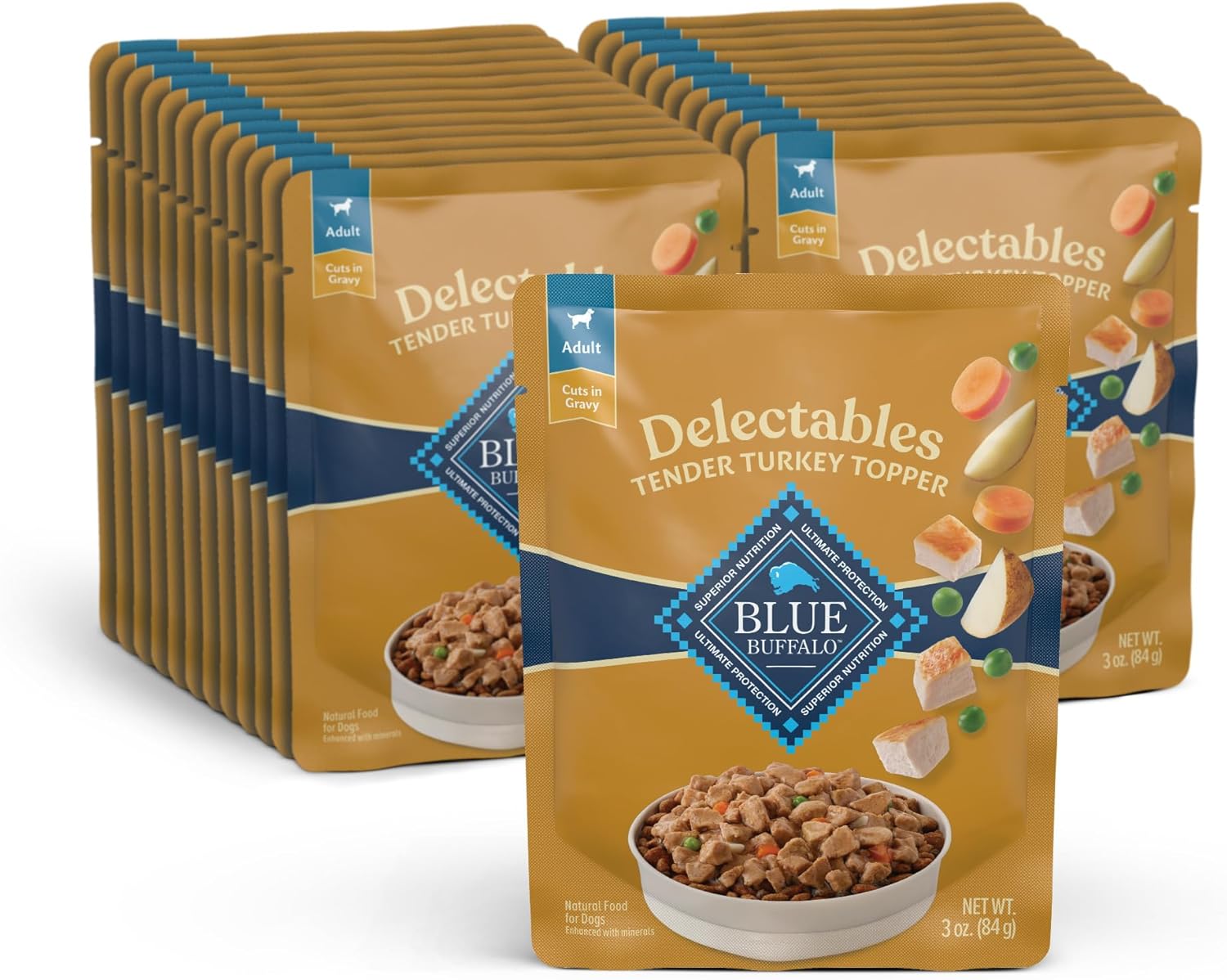 Blue Buffalo Delectables Natural Wet Dog Food Topper Variety Pack