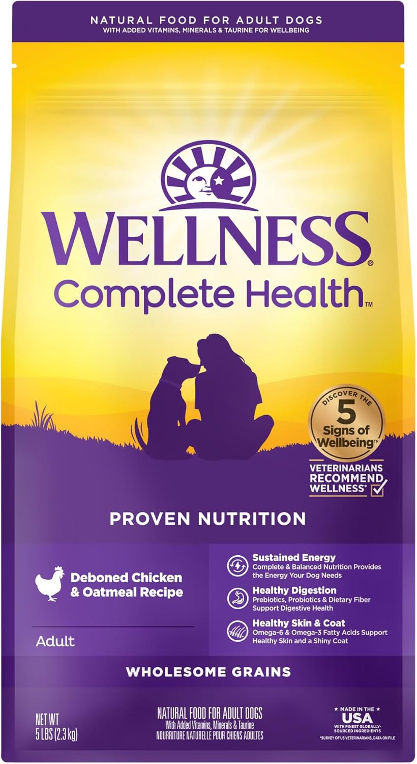 Complete Health Dry Dog Food with Grains, Natural Ingredients, All Breeds, for Adult Dogs