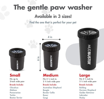 Dexas Medium Dog Paw Cleaner - Premium Quality Pet Supplies and Dog Accessories - Easy to Use and Clean Mudbuster for Dogs - Patented Product - BPA Free