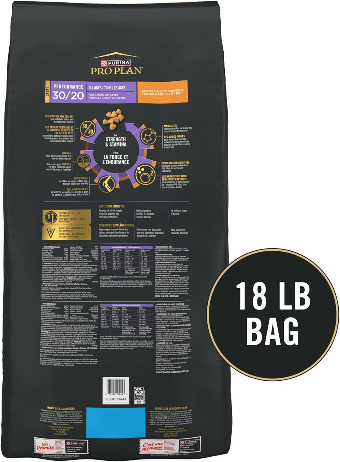 High Calorie, High Protein Dry Dog Food, 30/20 Chicken & Rice Formula