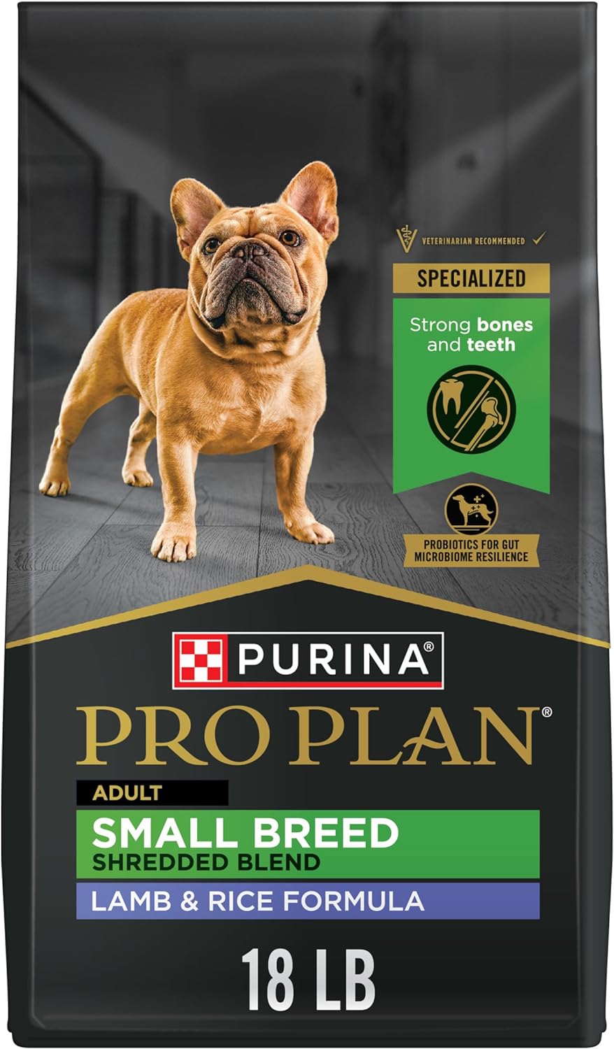 Purina Pro Plan Small Breed Dog Food with Probiotics for Dogs, Shredded Blend Chicken & Rice Formula