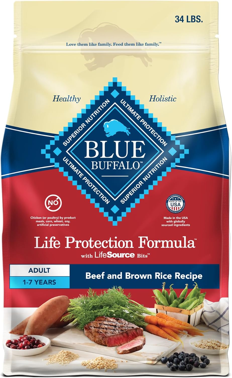 Blue Buffalo Life Protection Formula Adult Dry Dog Food, Helps Build and Maintain Strong Muscles, Made with Natural Ingredients