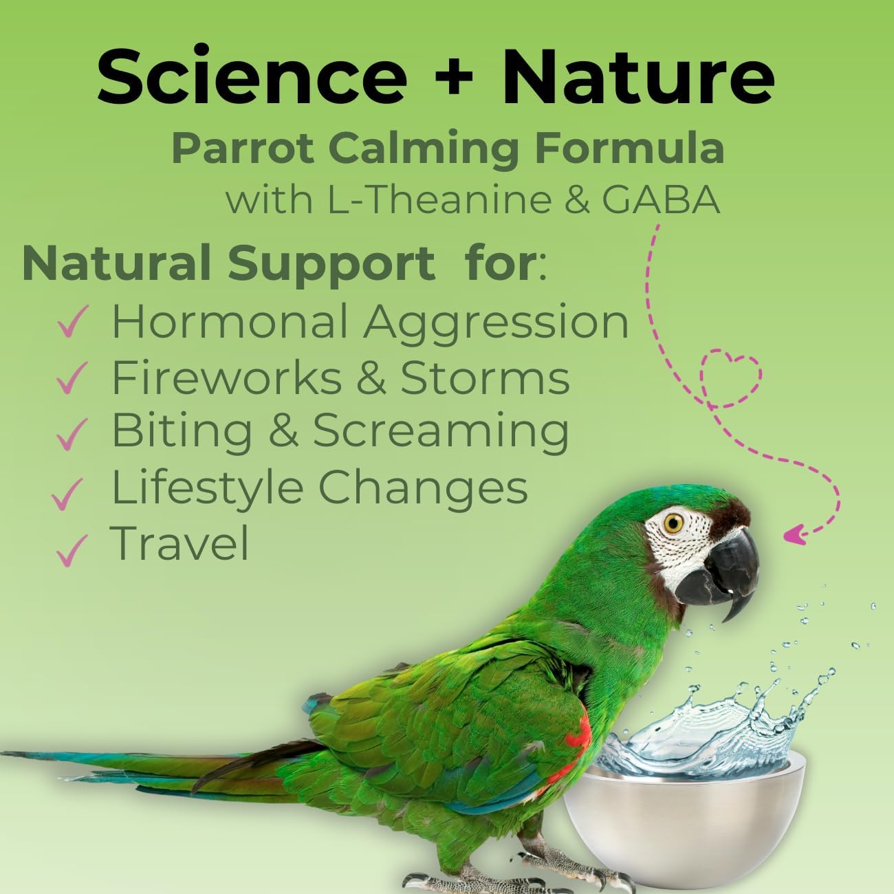 Unruffledrx™ Parrot Calming Formula - Soothes Screaming, Biting, & Plucking; Promotes Relaxation