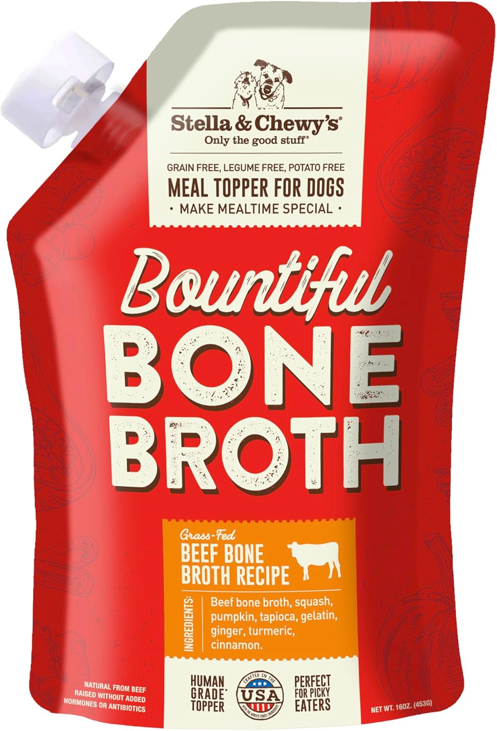 Stella & Chewy'S Bountiful Bone Broth Cage-Free Chicken Recipe Meal Topper for Dogs