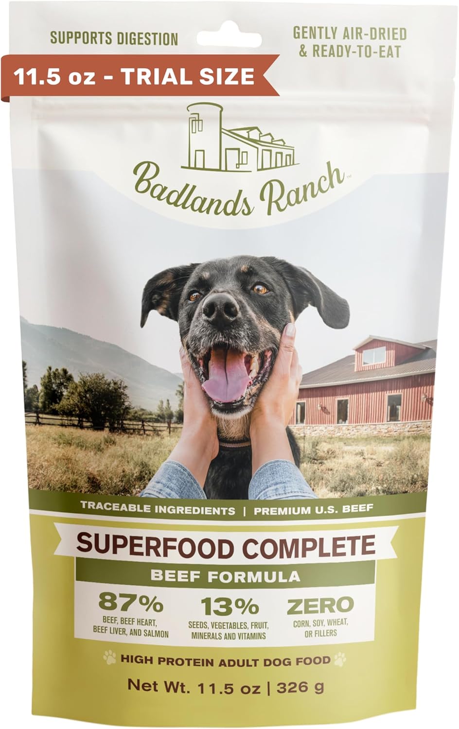 By Katherine Heigl- Superfood Complete Beef Formula Adult Dog Food, Air-Dried, High Protein, Zero Fillers, Superfood Nutrition