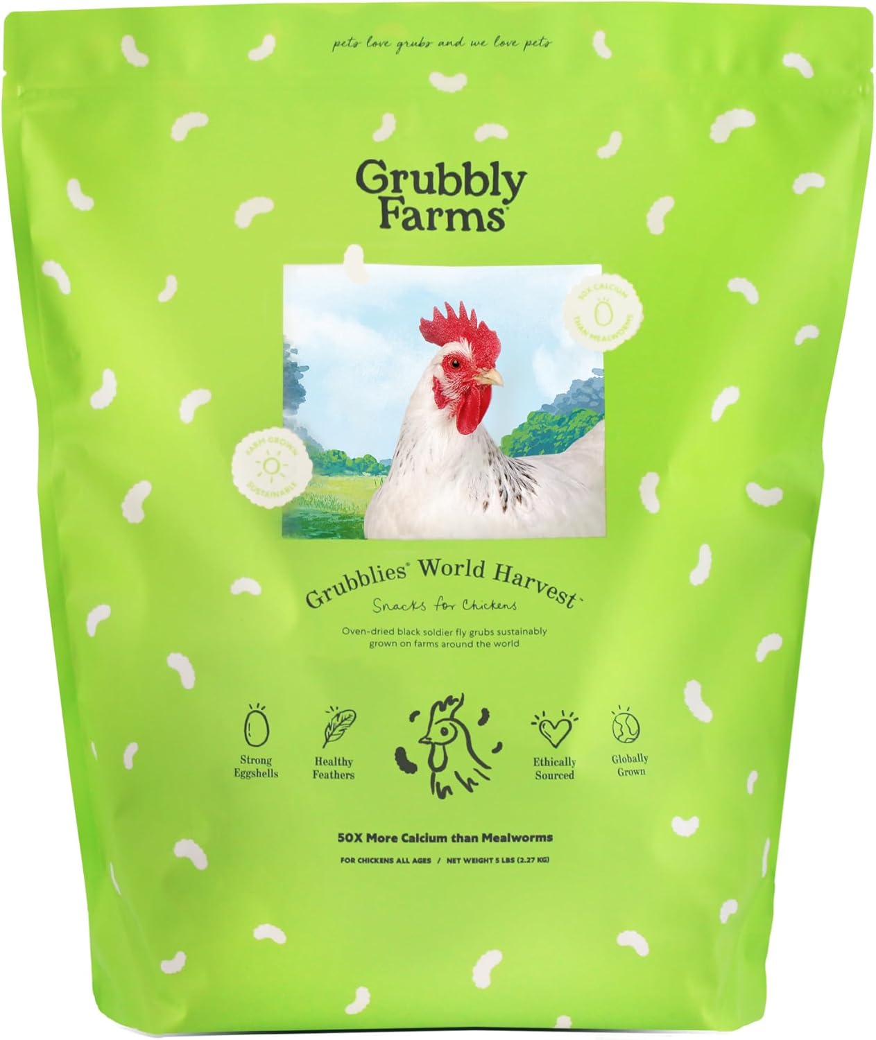 Grubblies - Black Soldier Fly Larvae for Chickens - Nourishing Daily Chicken Treats - for Strong Eggshells and Healthy Feathers - Grubblies World Harvest