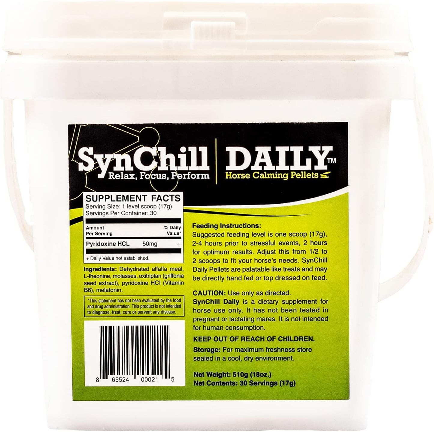 Synchill 100% Natural & Nutritional Supplement, Lab Proven Results, Designed for Focus & Performance, Approved by Olympians and Veterinarians, Daily Pellets -30 Servings, Made in USA