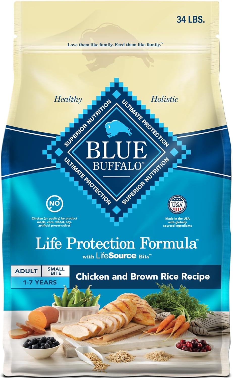 Blue Buffalo Life Protection Formula Adult Dry Dog Food, Helps Build and Maintain Strong Muscles, Made with Natural Ingredients