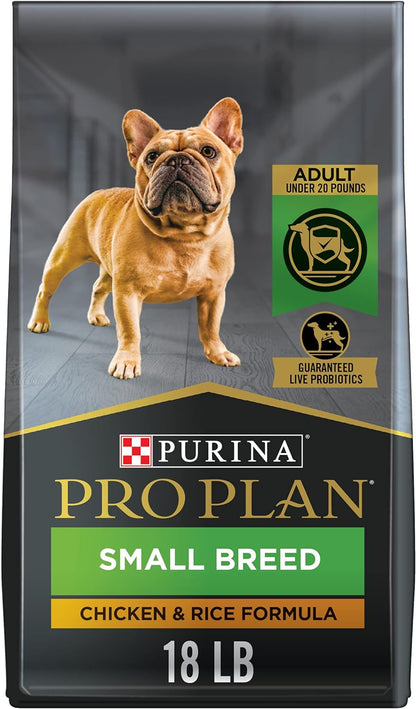 Purina Pro Plan Small Breed Dog Food with Probiotics for Dogs, Shredded Blend Chicken & Rice Formula