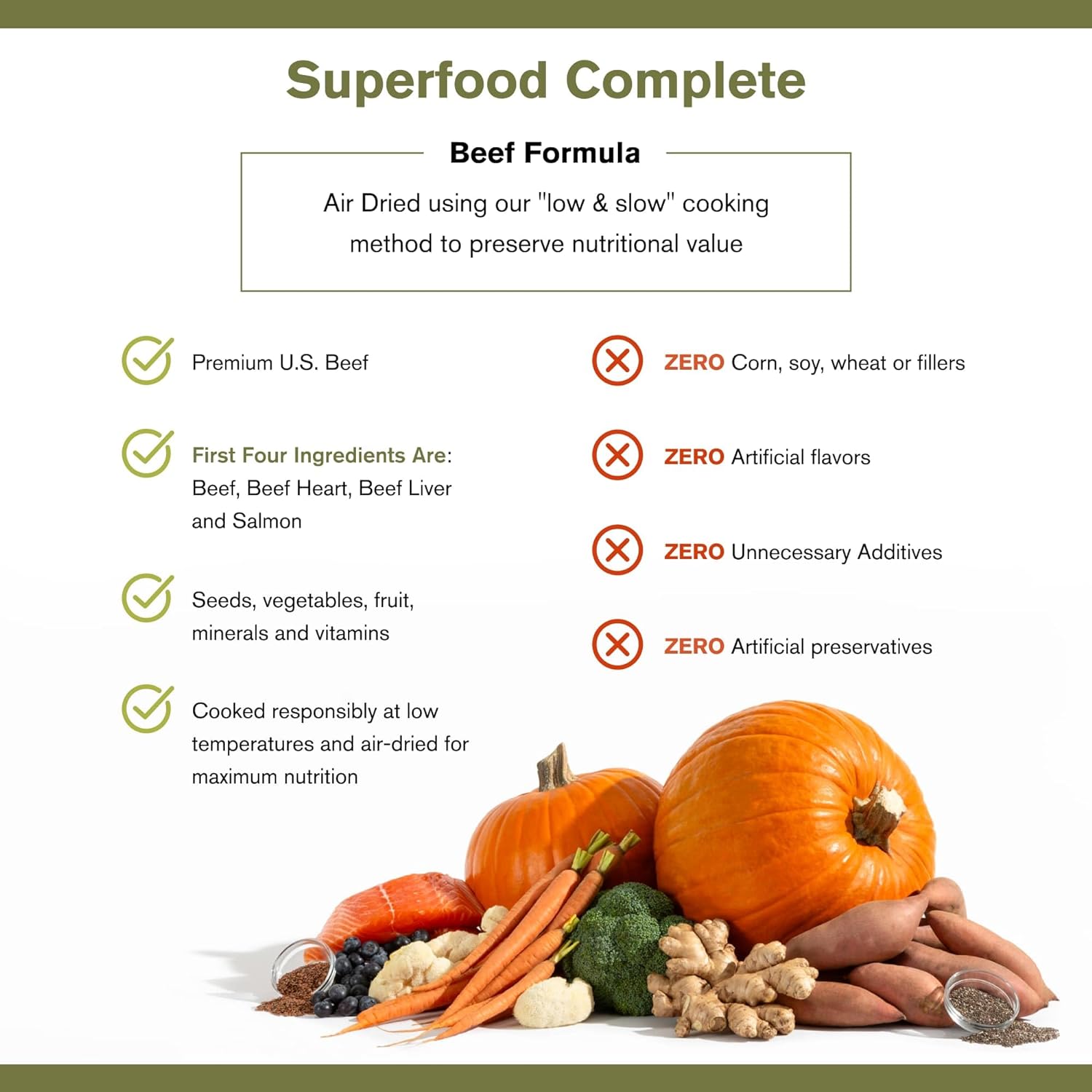 By Katherine Heigl- Superfood Complete Beef Formula Adult Dog Food, Air-Dried, High Protein, Zero Fillers, Superfood Nutrition