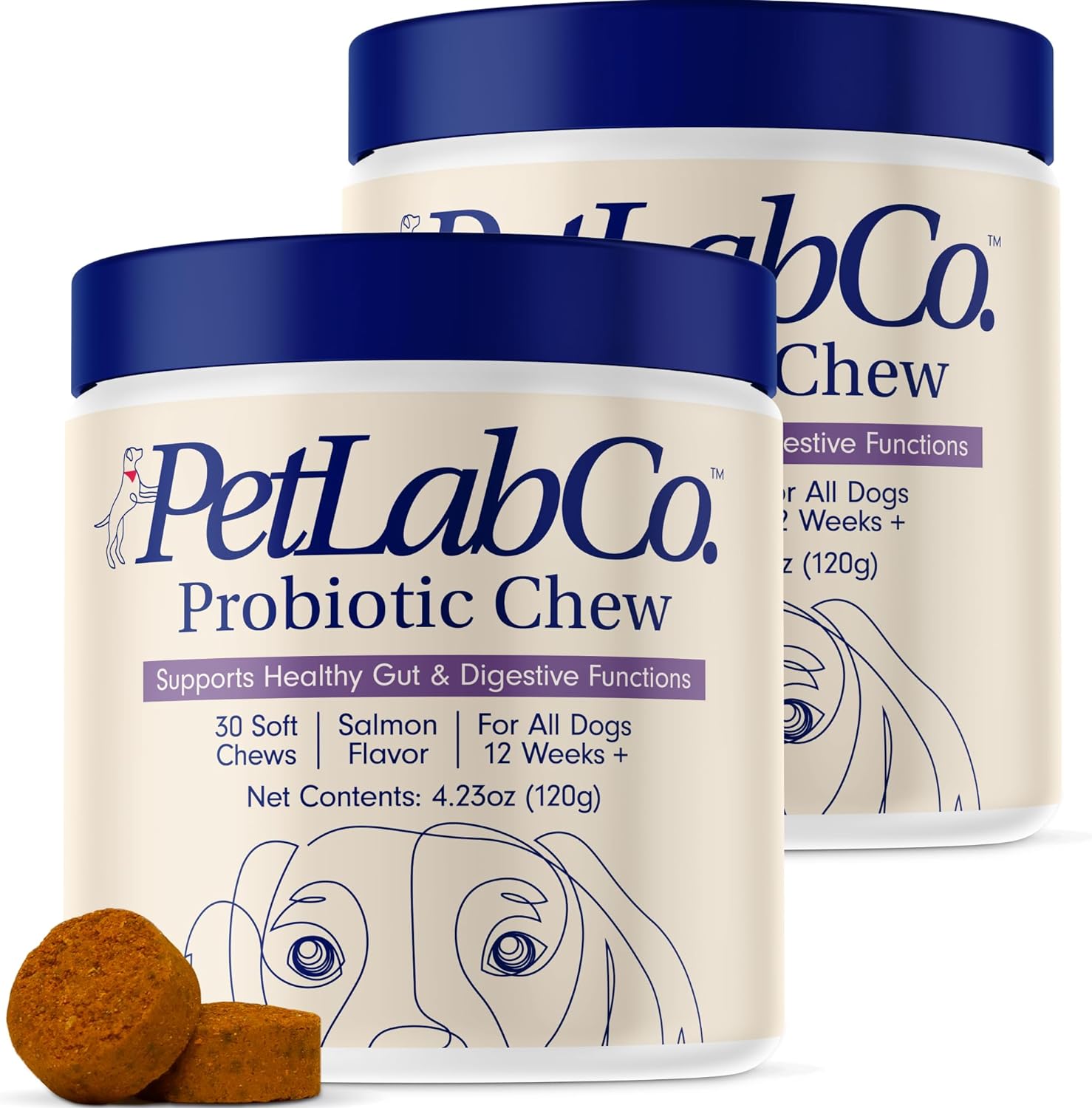 Probiotics for Dogs, Support Gut Health, Diarrhea, Digestive Health & Seasonal Allergies - Pork Flavor - Packaging May Vary