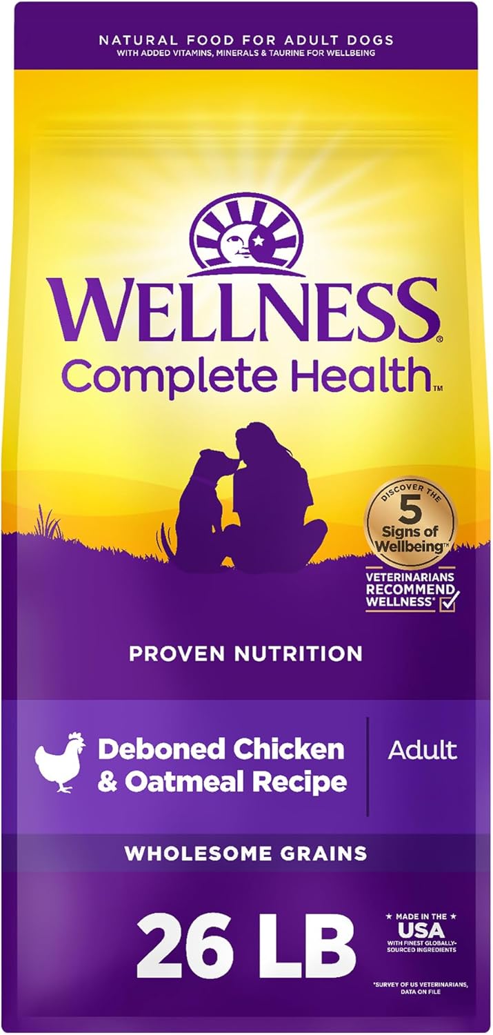 Complete Health Dry Dog Food with Grains, Natural Ingredients, All Breeds, for Adult Dogs