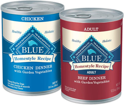 Blue Buffalo Homestyle Recipe Adult Wet Dog Food, Made with Natural Ingredients, Chicken Dinner With Garden Vegetables